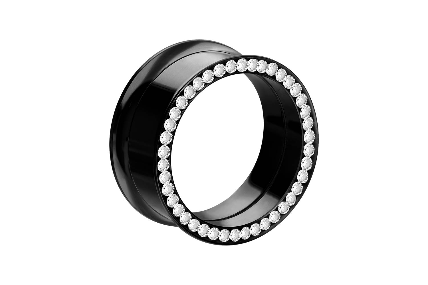 Chirurgenstahl Double Flared Tunnel KRISTALLRAND ++SALE++